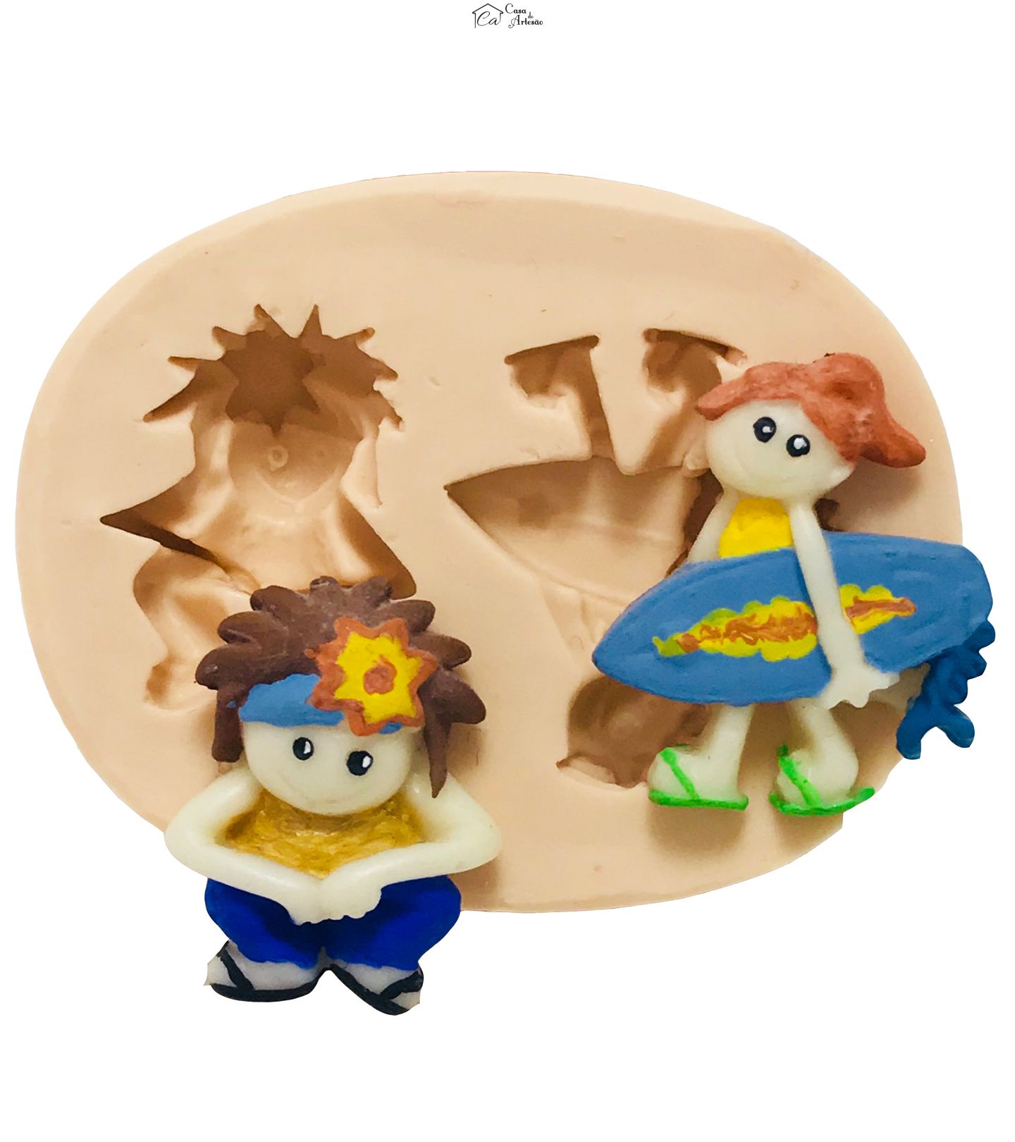 Molde de silicone - Casal Surfista