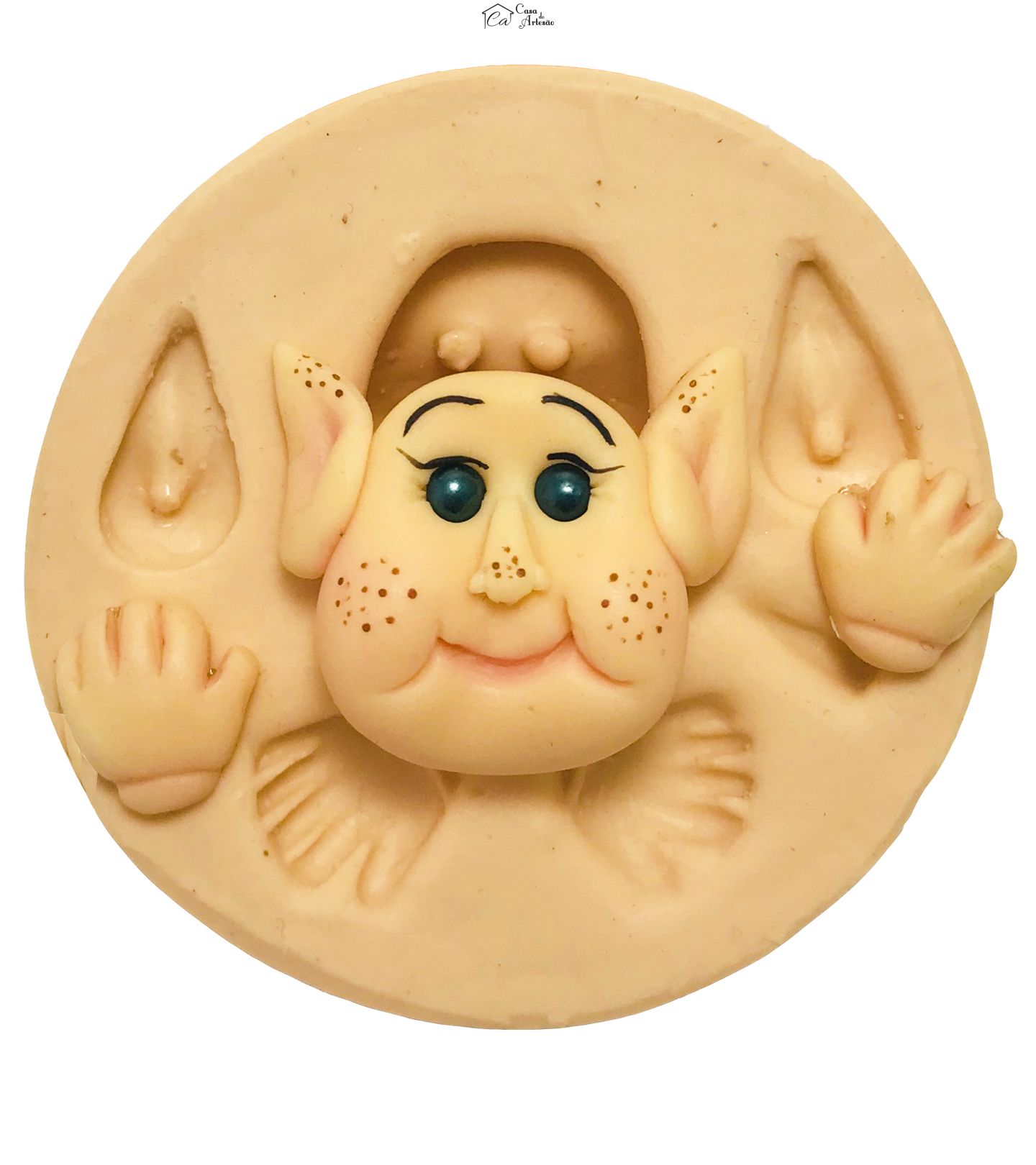 Molde de silicone - Rosto, Mãos e Orelha do Duende