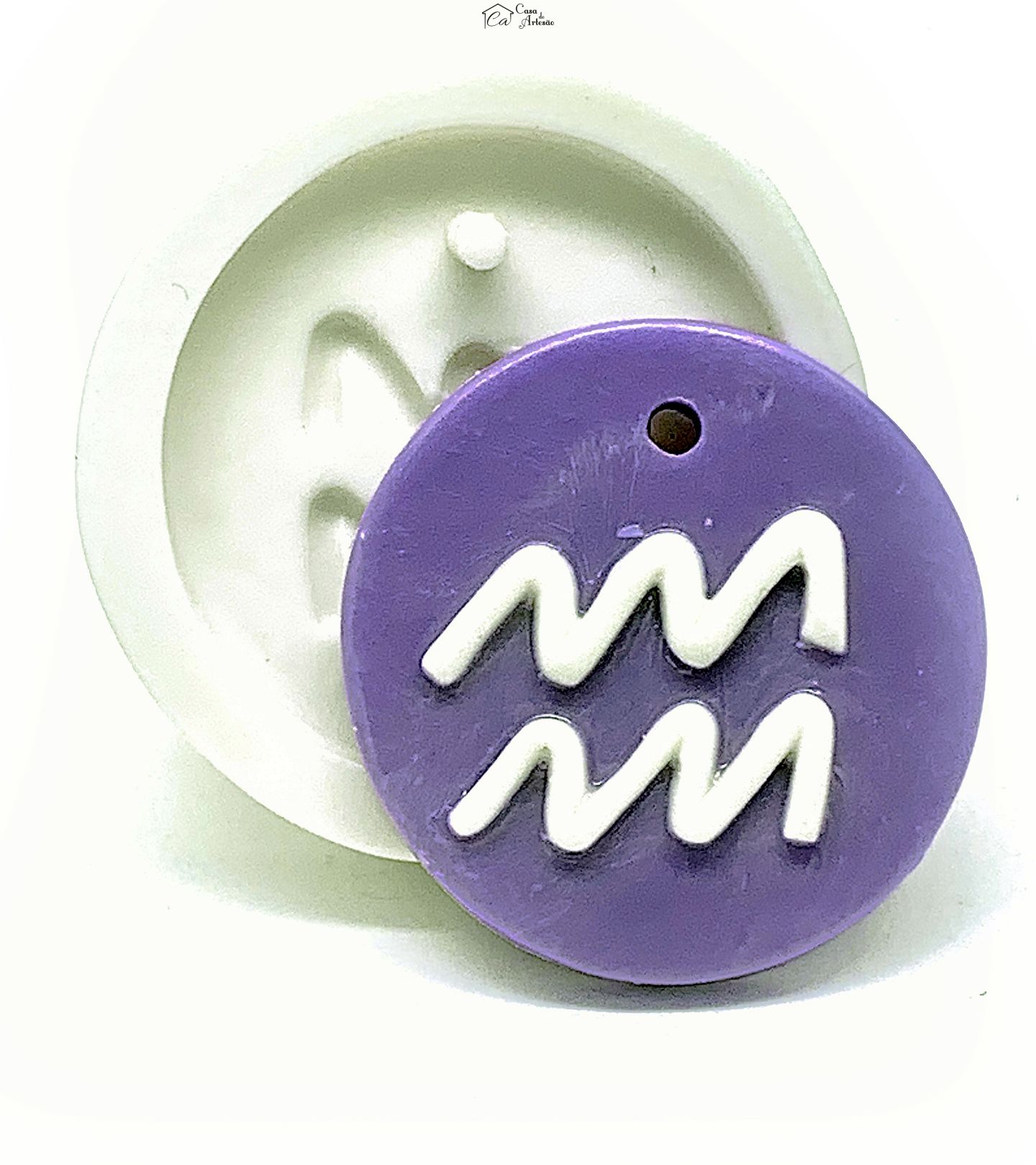 Molde de silicone - Horoscopo - Pingente - Aquario - Grande - P1144