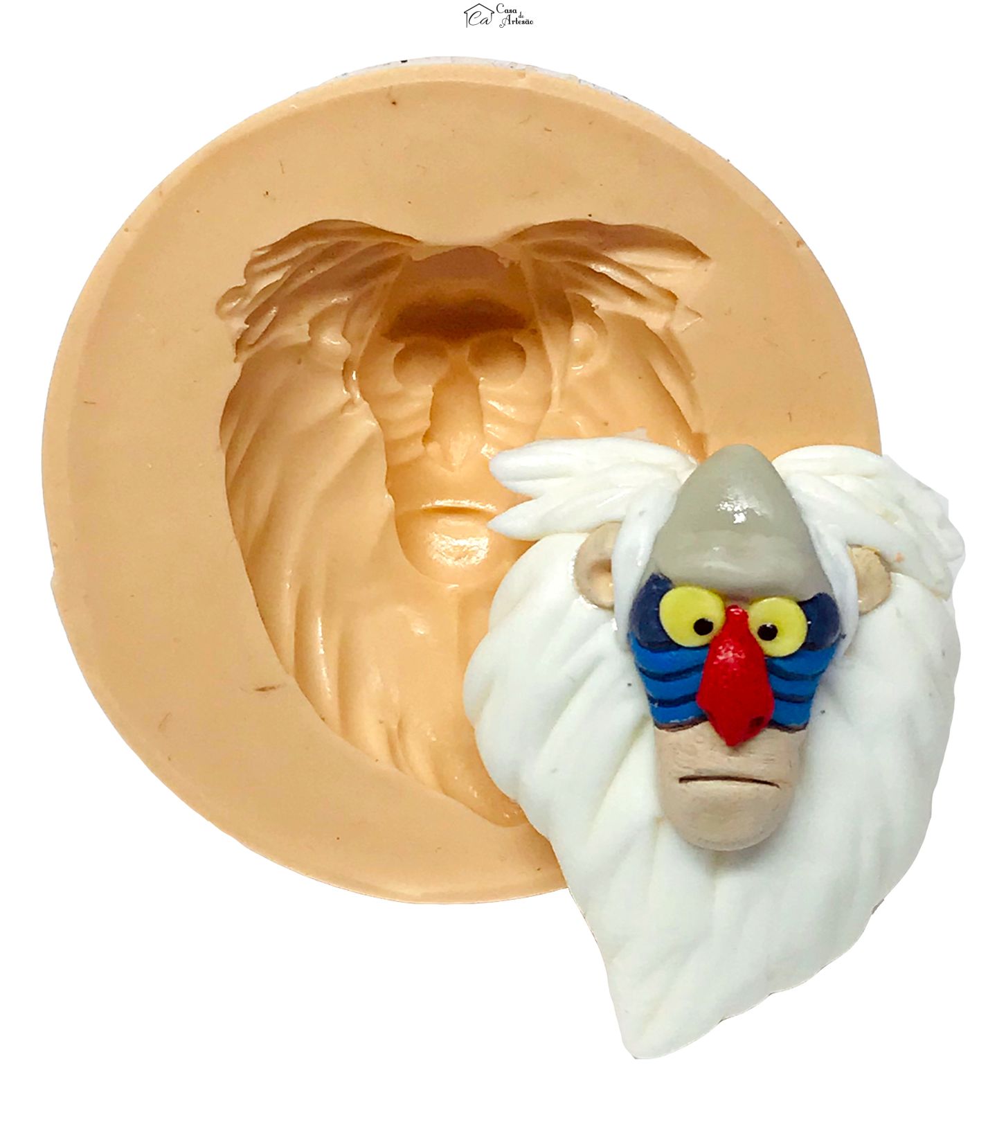 Molde de silicone - Rei Leão - Rosto Rafiki - Medio - P639