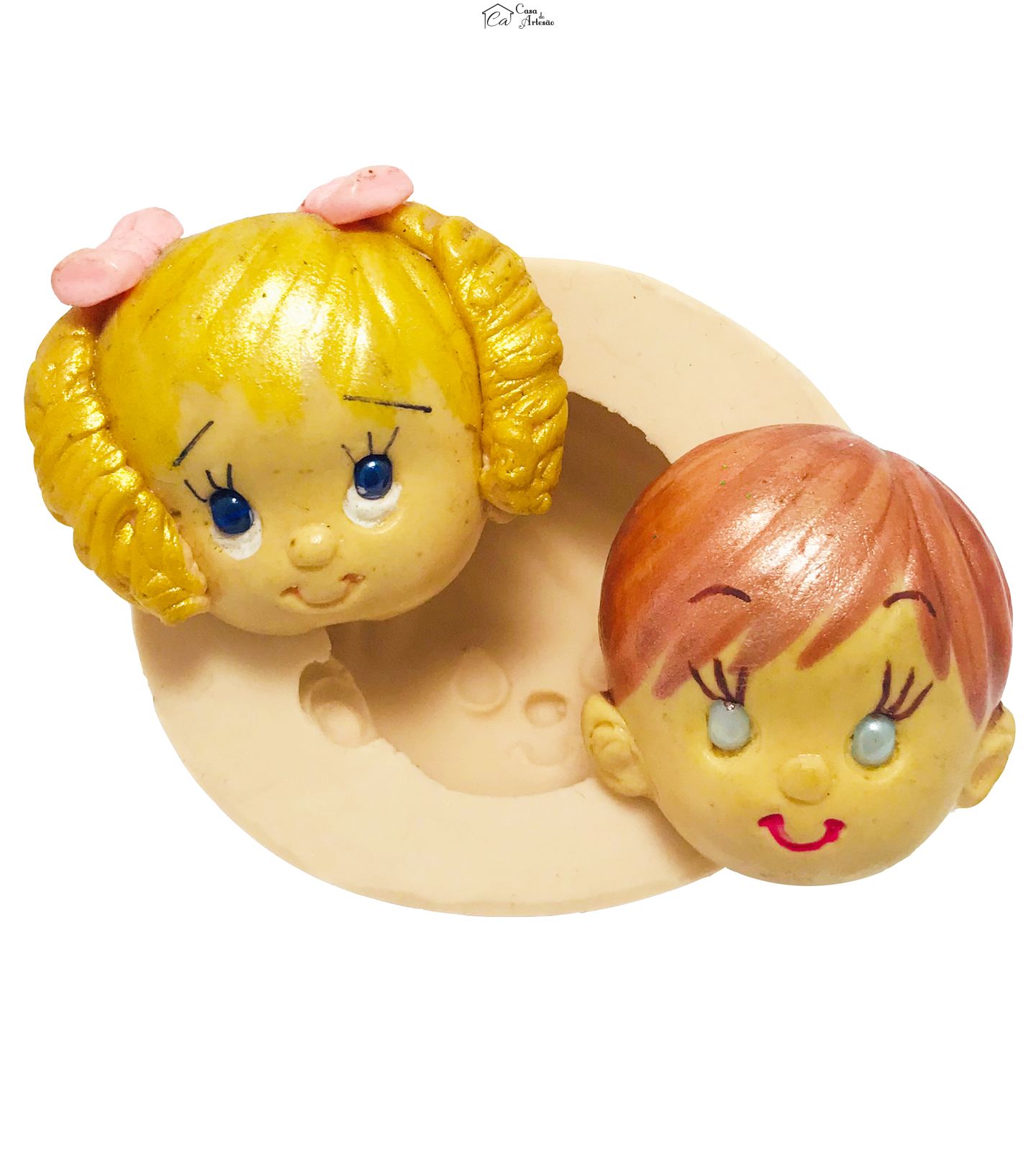 Molde de silicone - Rosto Grande - Menino Ou Menina