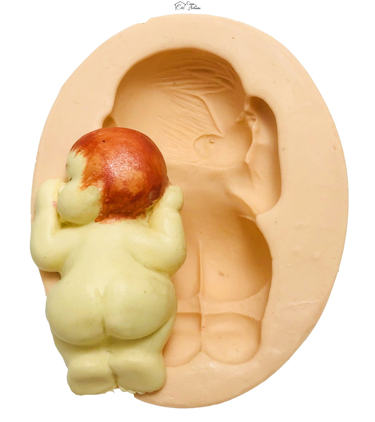 Molde de silicone - Bebe Dormindo c/ Dedo Na Boca - Mod. 1