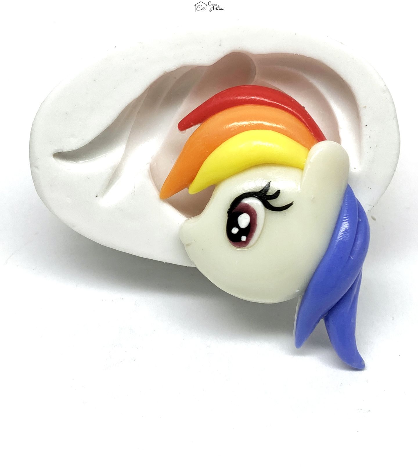 Molde de silicone - Meu Pequeno Ponei - Rosto Rainbow Dash - Grande - P1192