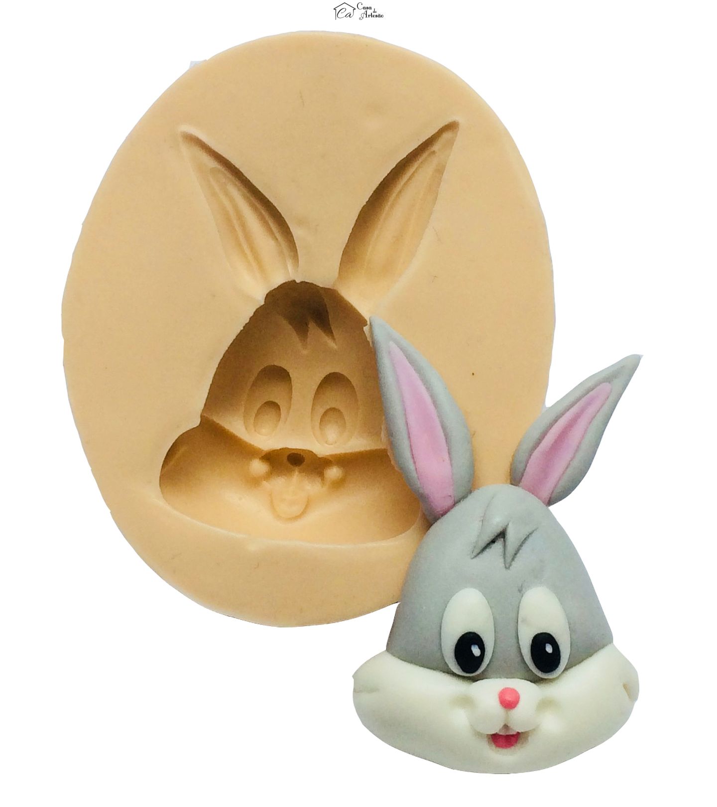 Molde de silicone - Looney Tunes Baby - Rosto Pernalonga - Medio - P39