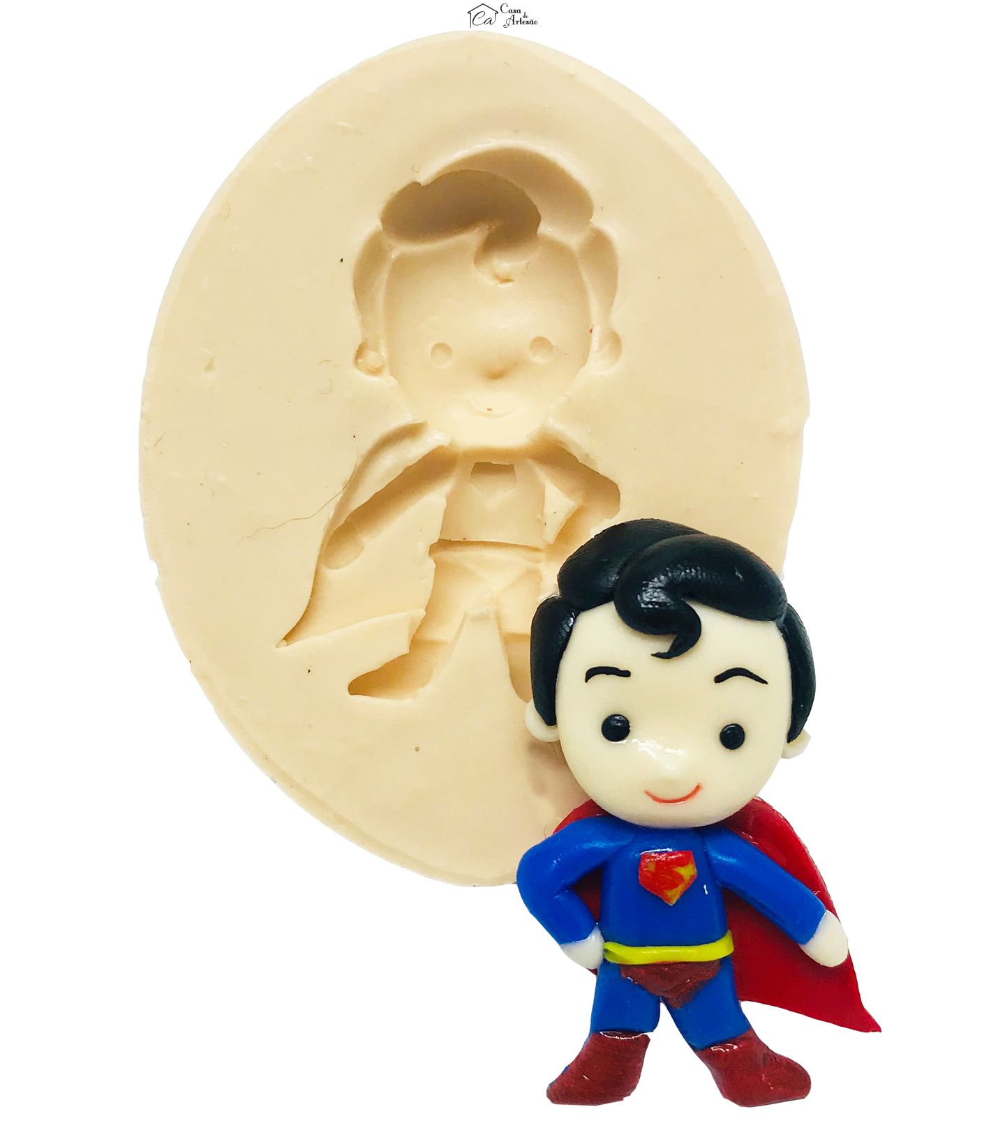 Molde de silicone - Liga da Justiça - Fofinhos - Super Homem - Pequeno - P505