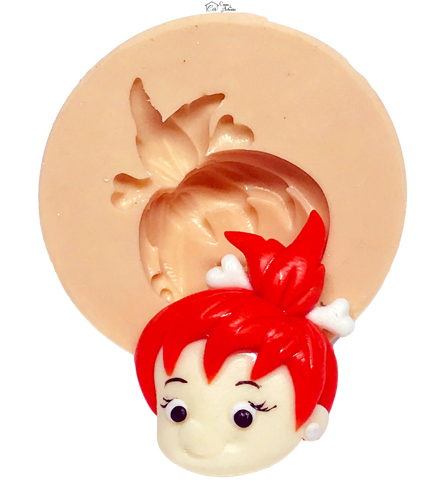 Molde de silicone - Flintstones - Rosto Pedrita - Medio - P602