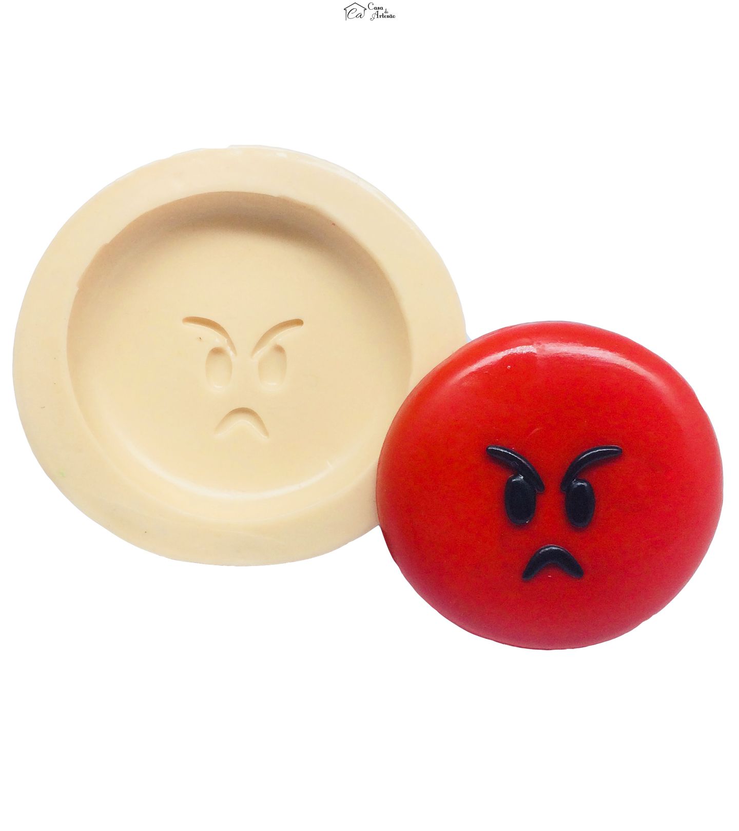 Molde de silicone - Emoji O filme - Rosto Diabinho Vermelho - Grande - P324