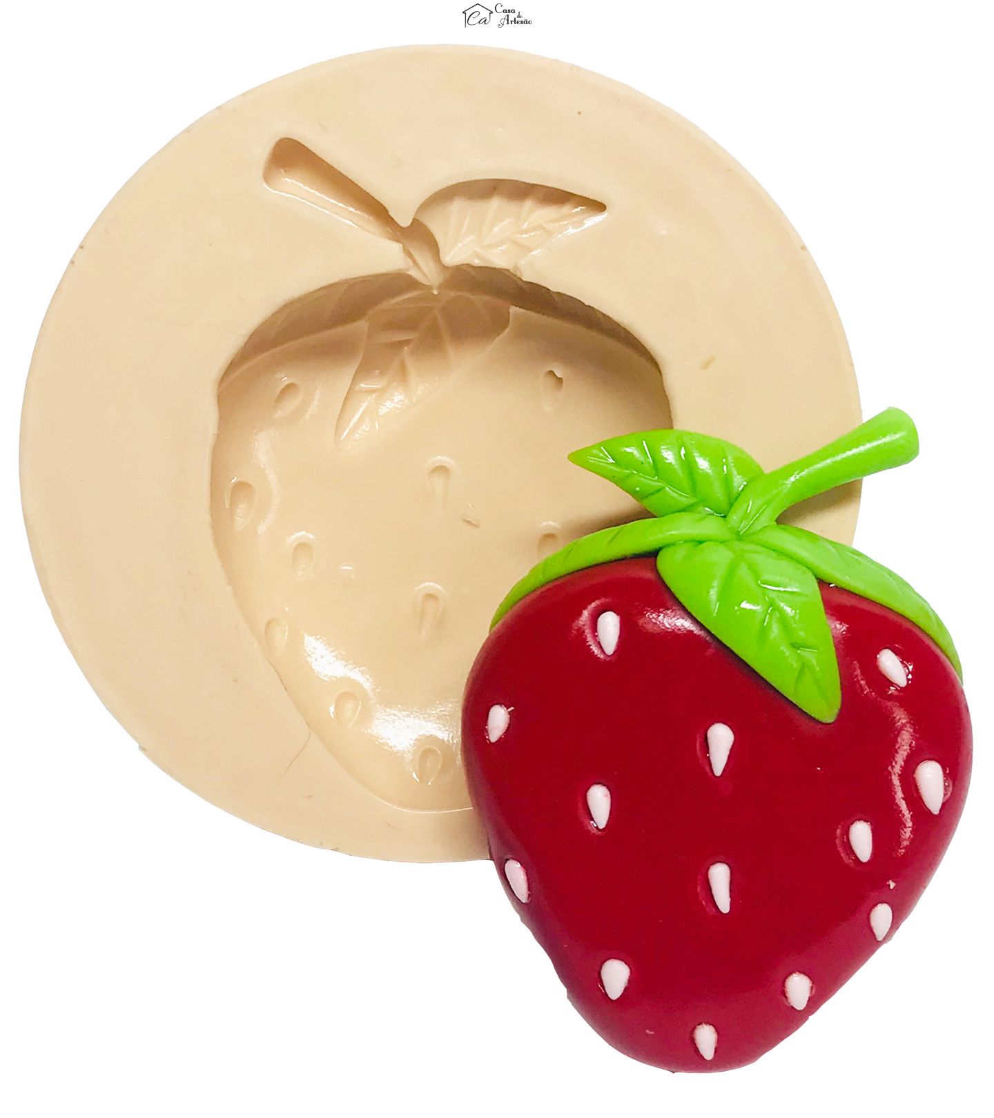 Molde de silicone - Moranguinho - Morango - Fruta Grande - P525