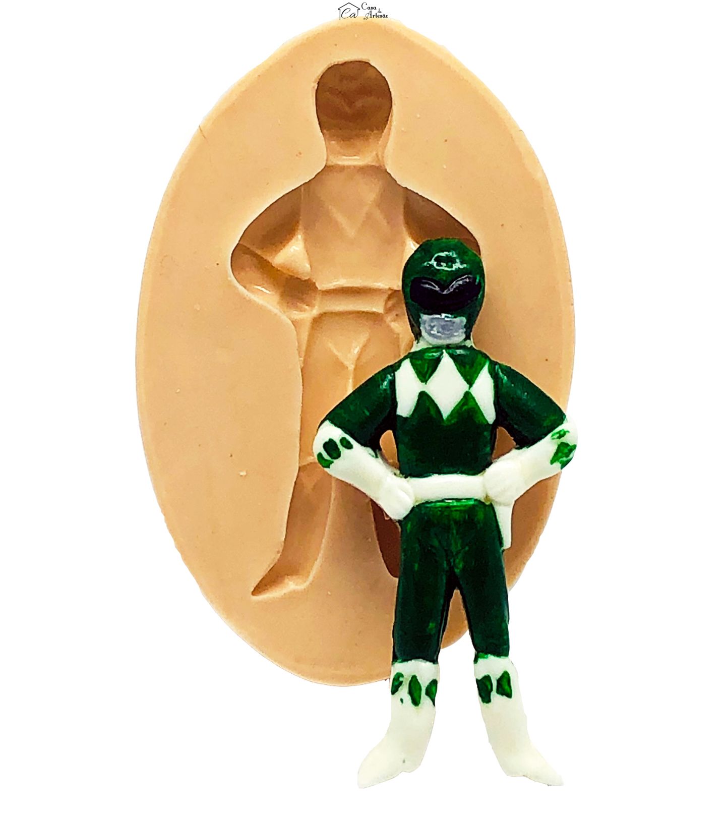 Molde de silicone - Power Ranger - Verde - Pequeno - P806