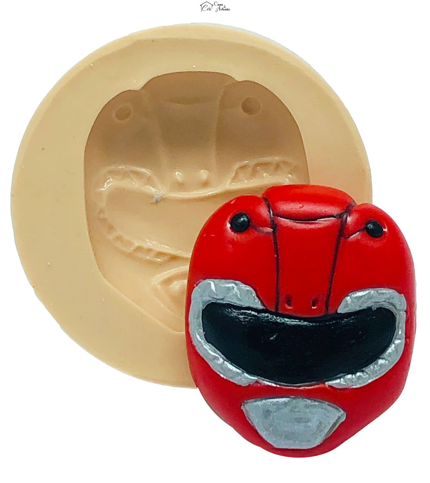 Molde de silicone - Power Ranger - Rosto Vermelho - Medio - P792