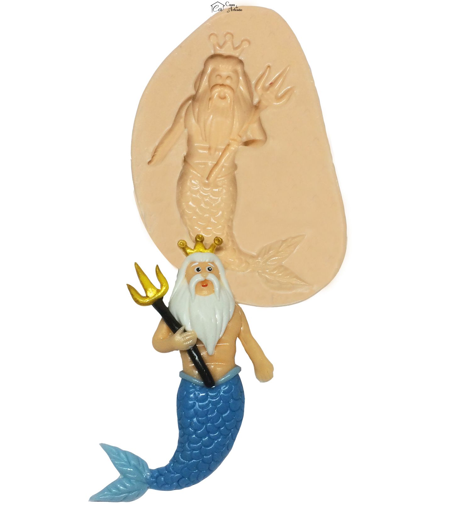 Molde de silicone - A Pequena Sereia - Rei Tritão - Medio - P272