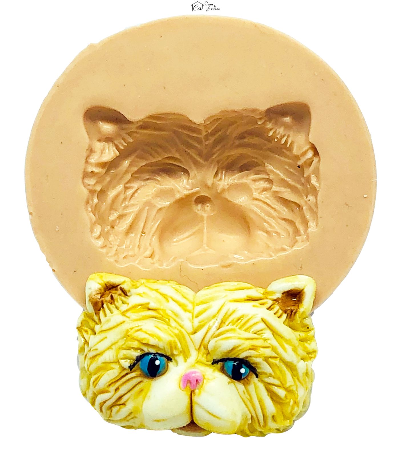 Molde de silicone - Gato - Rosto Persa - Medio - P830