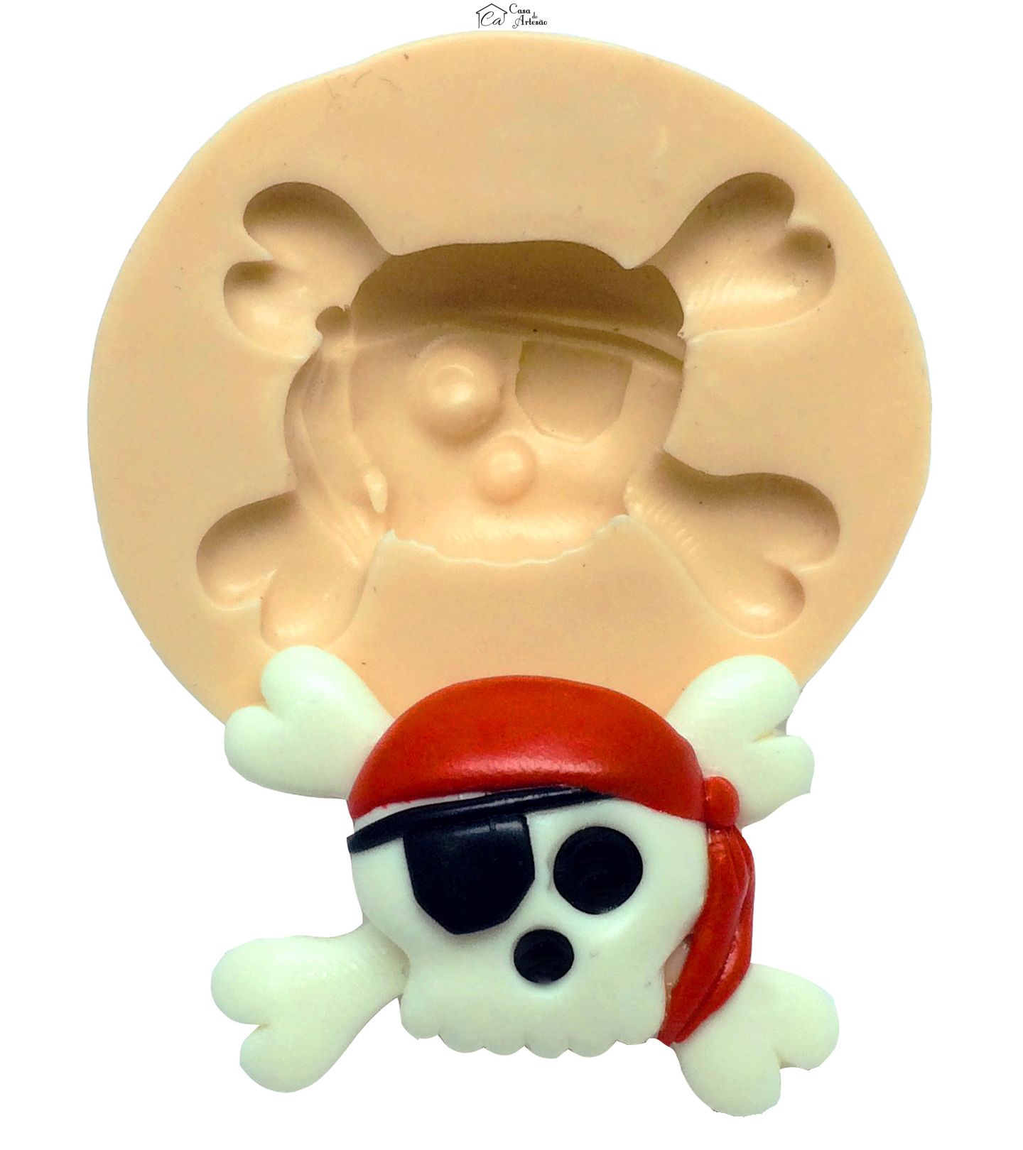 Molde de silicone - Pirata - Caveira Media - P180