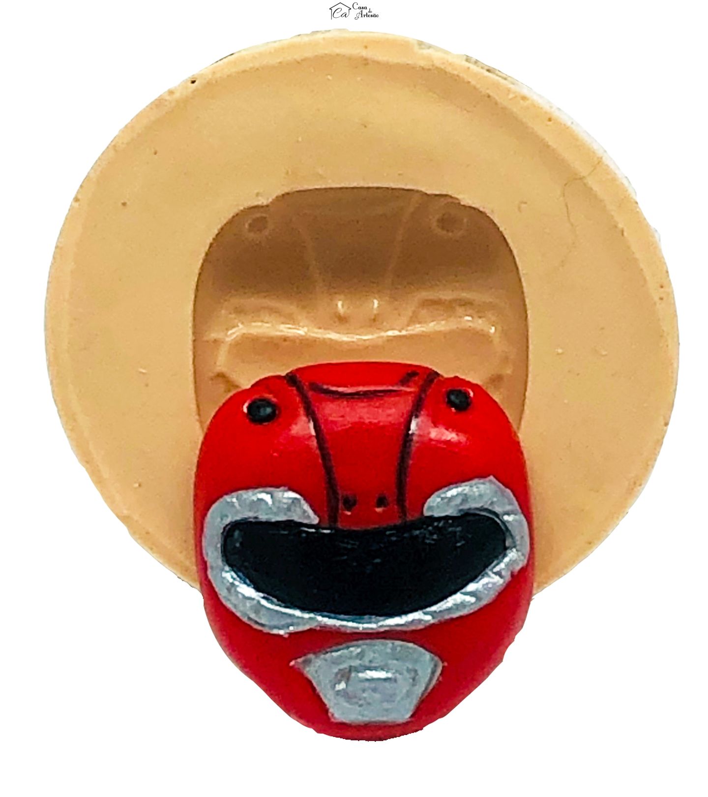 Molde de silicone - Power Ranger - Rosto Vermelho - Pequeno - P797