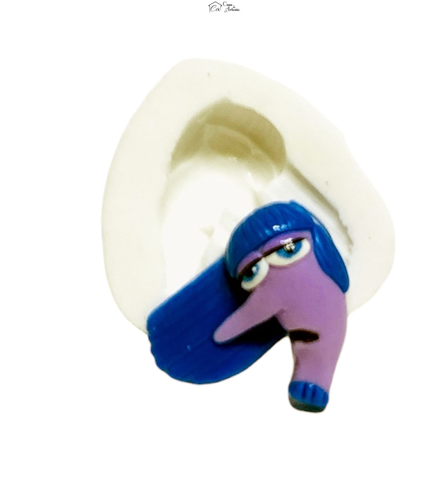 Molde de silicone - Divertida Mente - Rosto Tedio - Pequeno - P1243