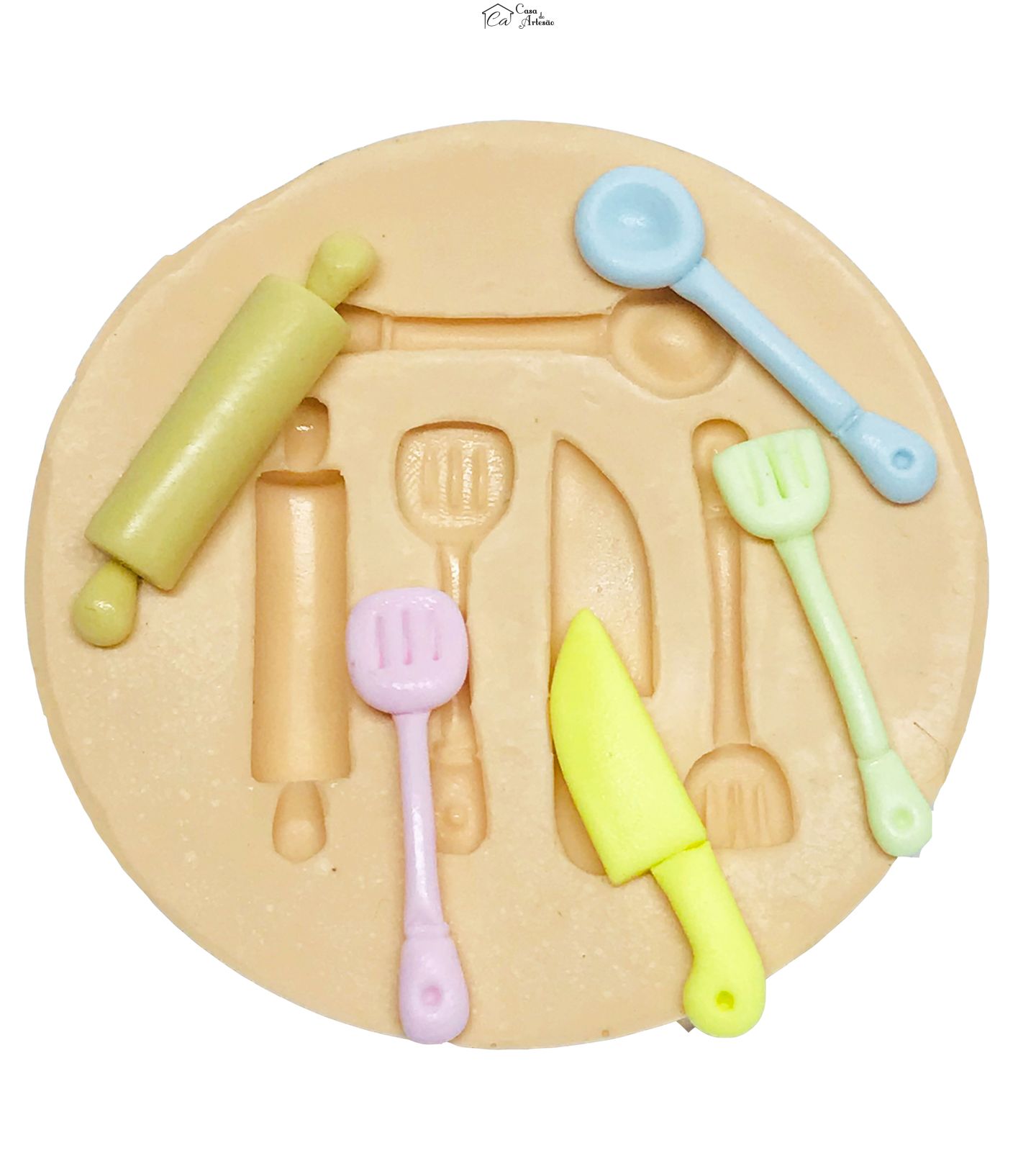 Molde de silicone - Utensilios de Cozinha - Colheres, Faca, Rolo - Pequeno - P557