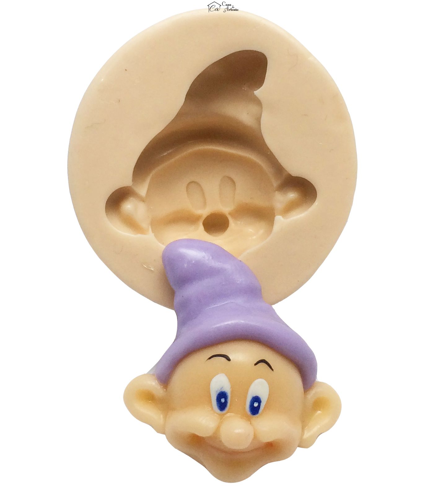 Molde de silicone - Branca de Neve - Rosto do Anão Dunga - P164