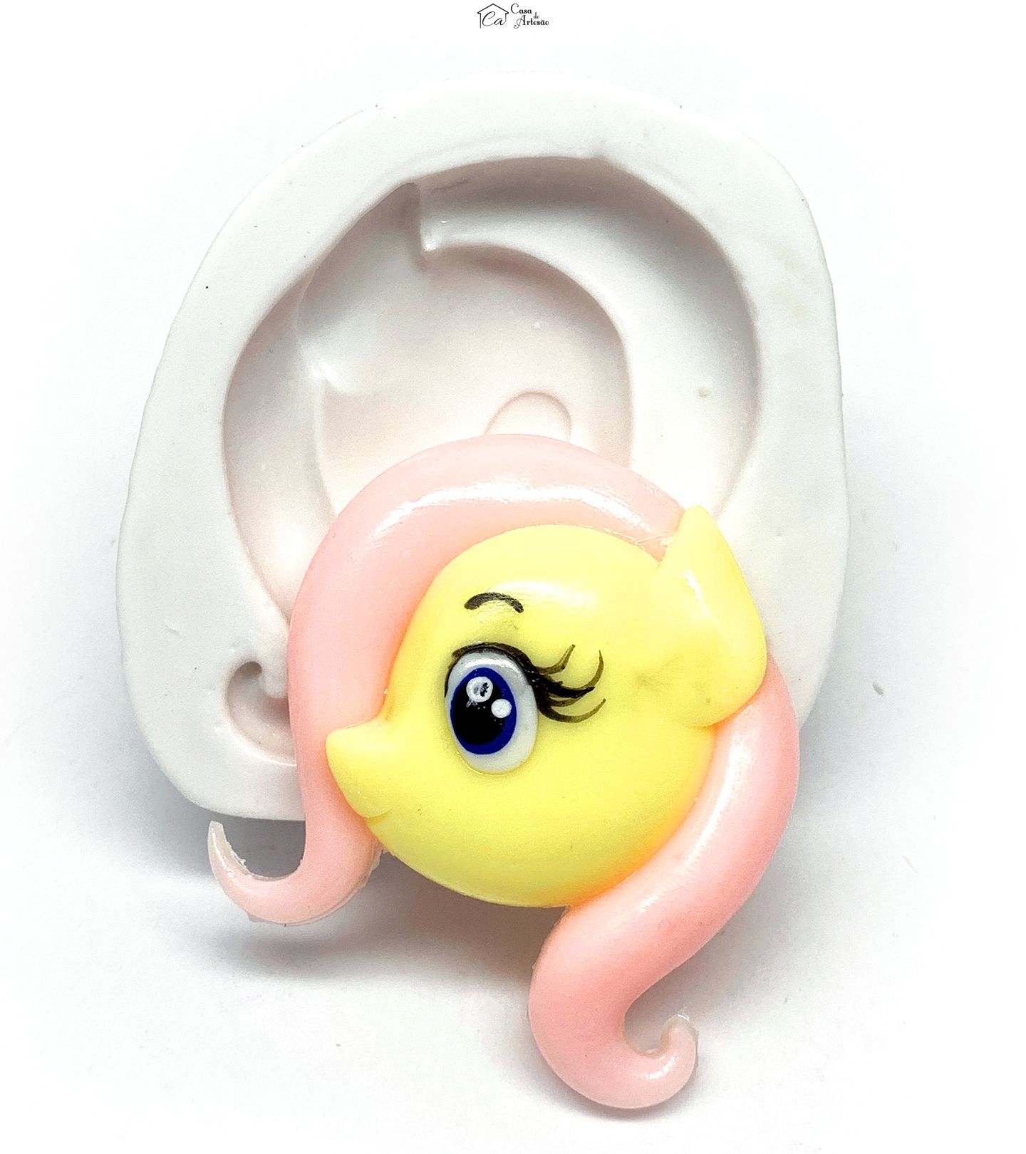 Molde de silicone - Meu Pequeno Ponei - Rosto Fluttershy - Grande - P1190