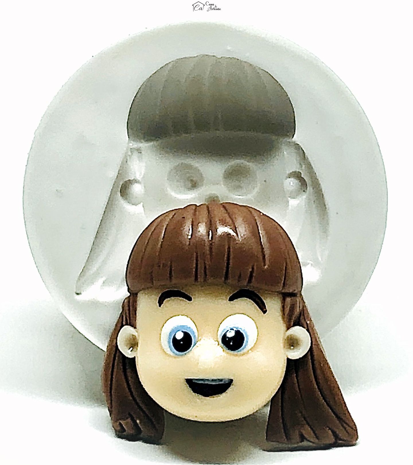 Molde de silicone - Os Aventureiros - Rosto Aventureira Vermelha - Medio - P973