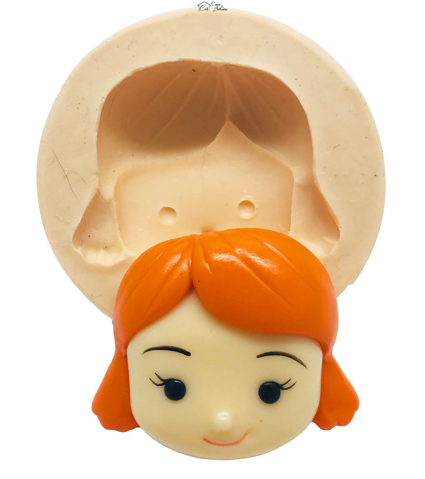 Molde de silicone - Os Vingadores - Fofinhos - Rosto Viuva Negra - Grande - P495