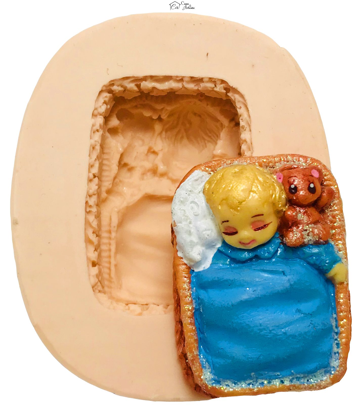 Molde de silicone - Bebê no Berço