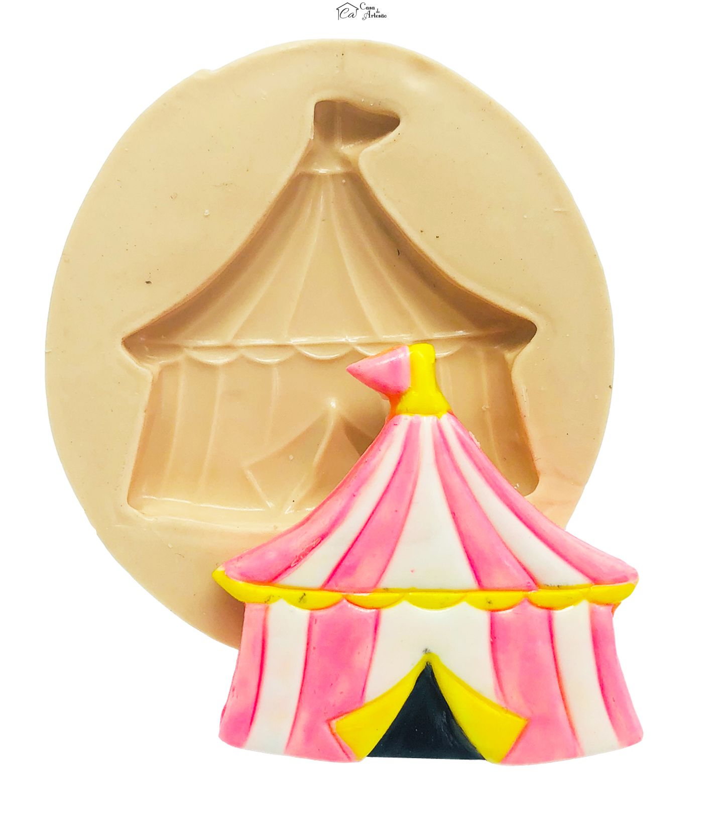 Molde de silicone - Circo Rosa - Tenda - Media - P820