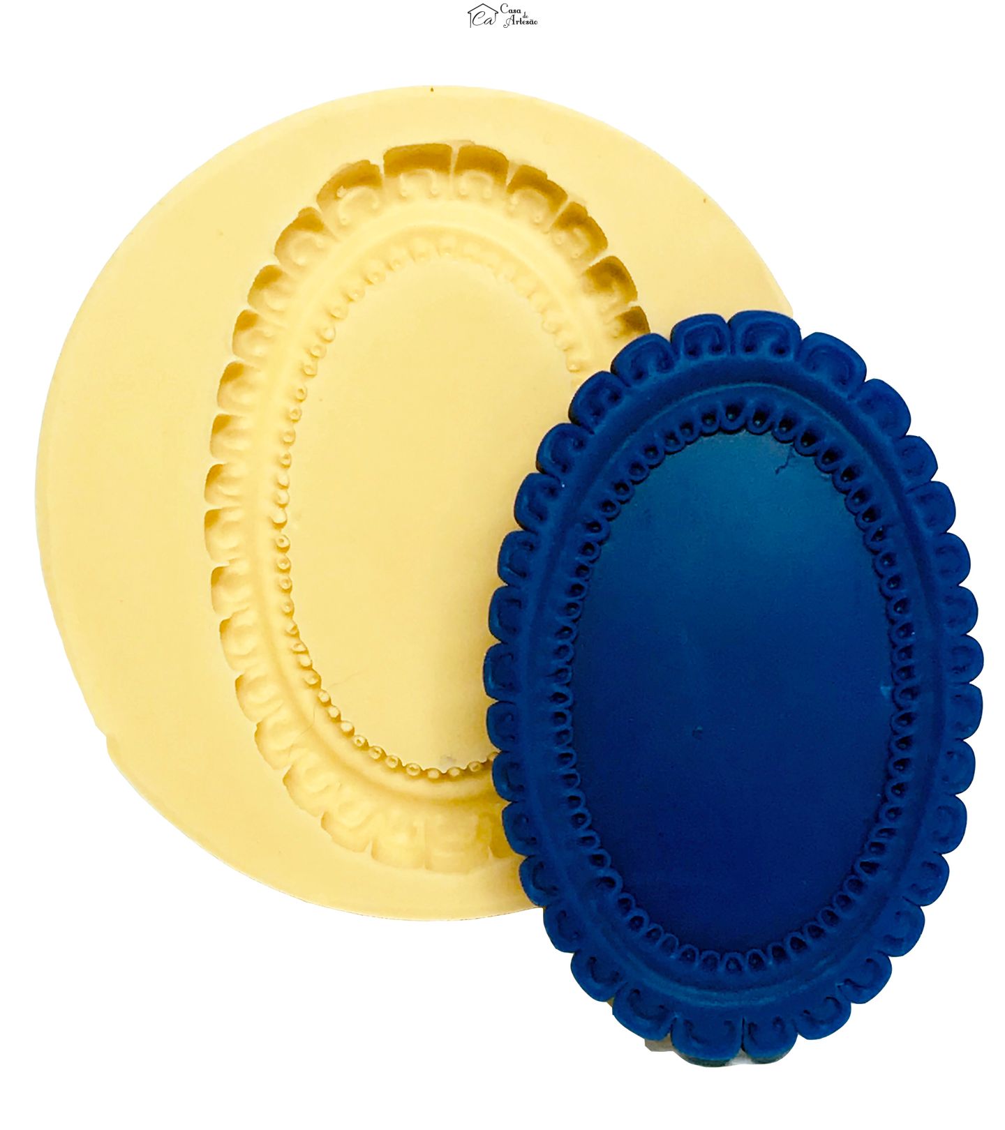 Molde de silicone - Moldura Oval Trabalhada - Pequena - P534