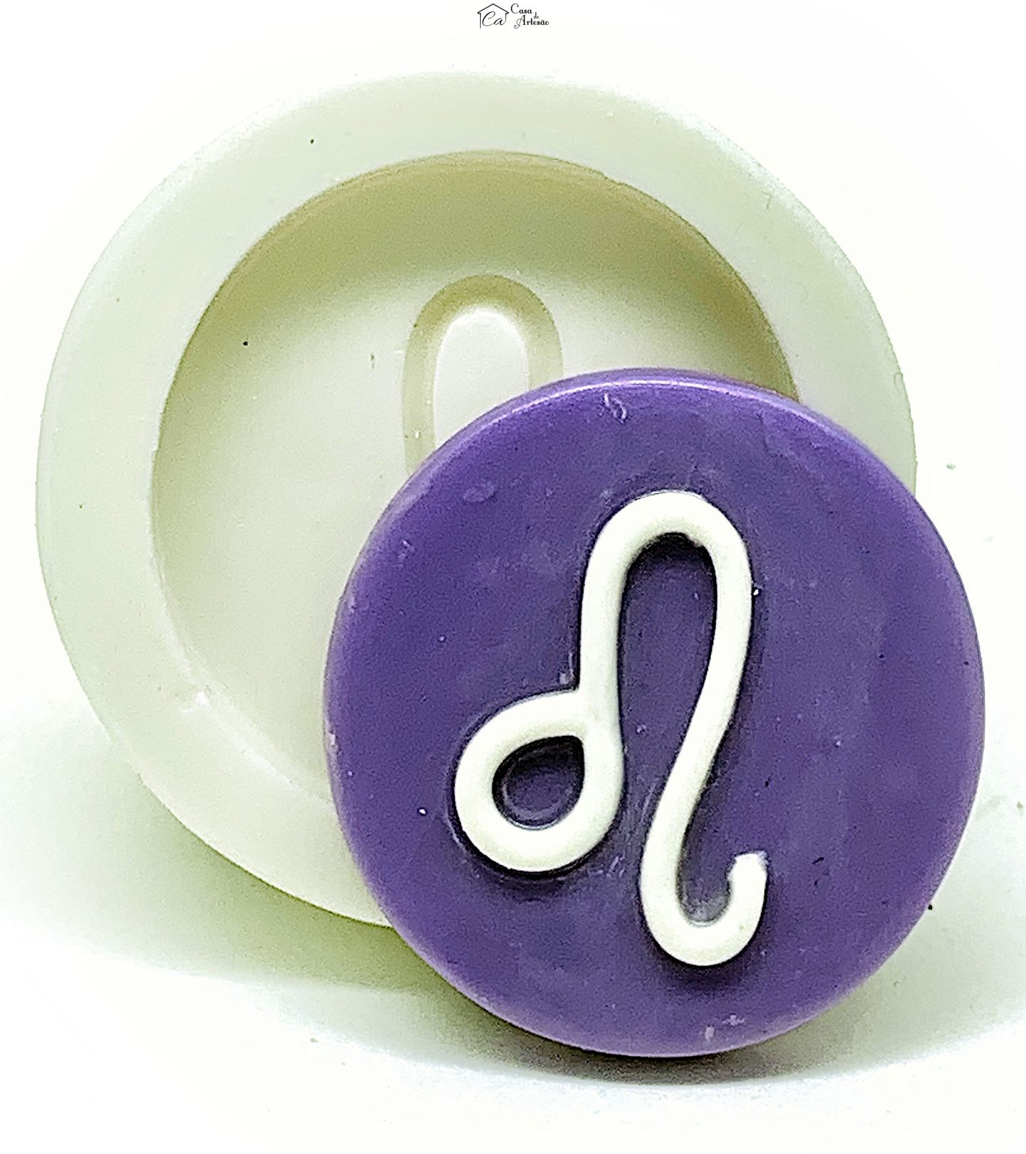 Molde de silicone - Horoscopo - Simbolo - Leao - Medio - P1139