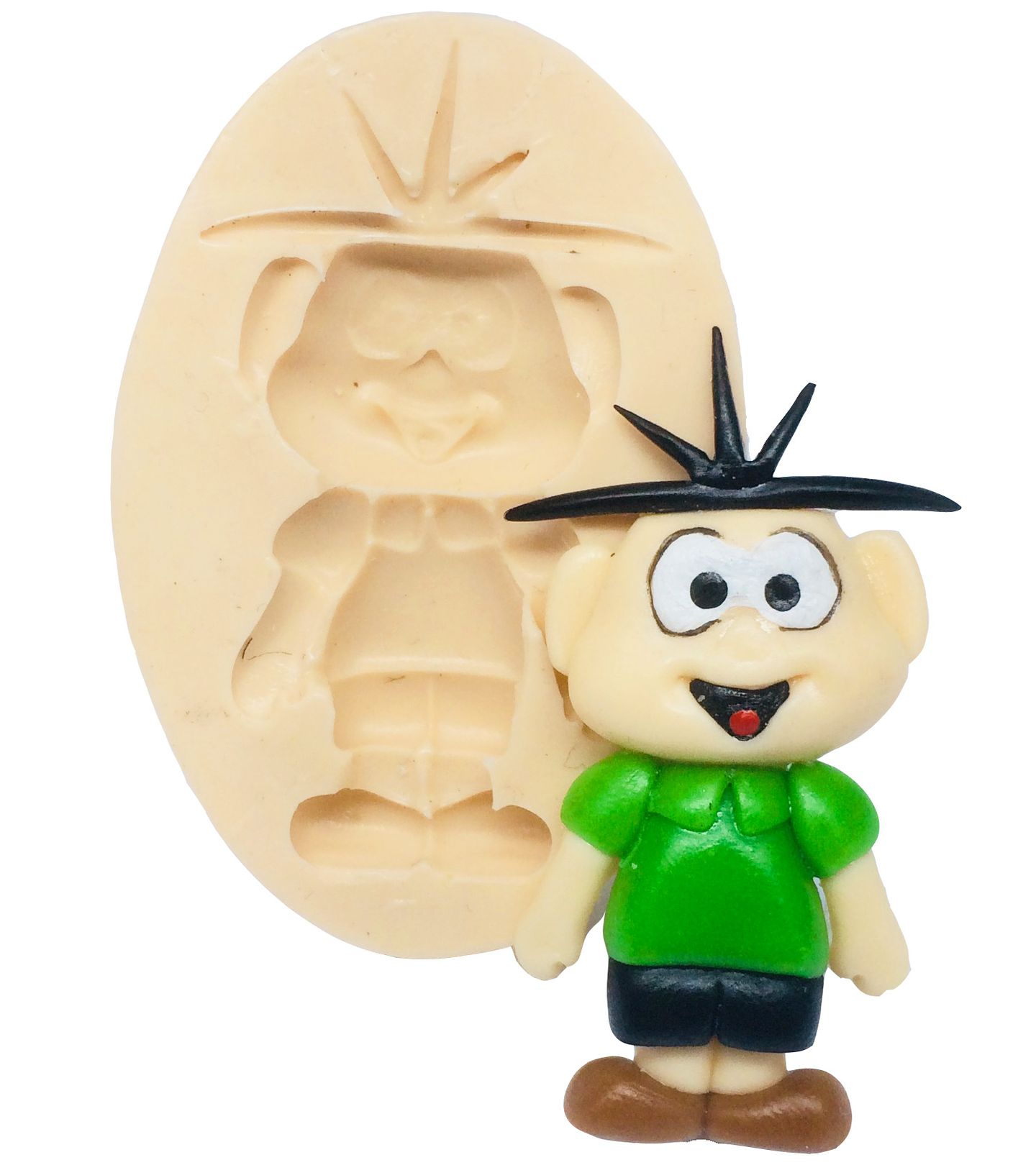 Molde de silicone - Menino Cabelo Espetado - P174