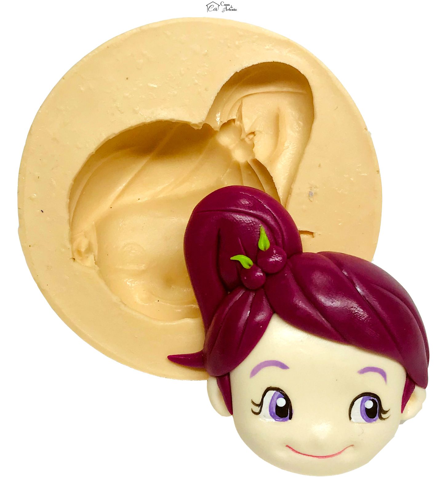 Molde de silicone - Moranguinho - Rosto Ameixinha - Grande - P510