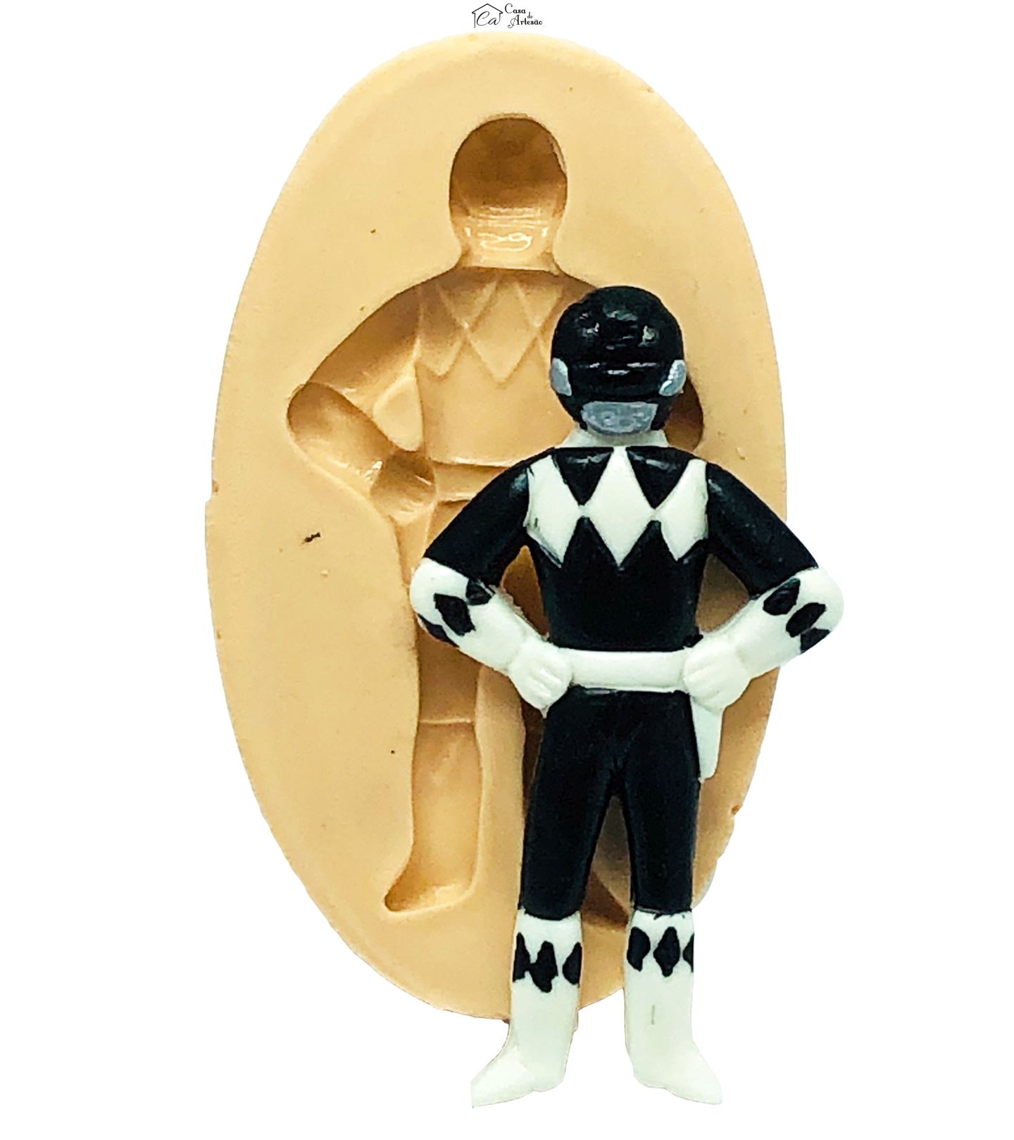 Molde de silicone - Power Ranger - Preto - Medio - P799