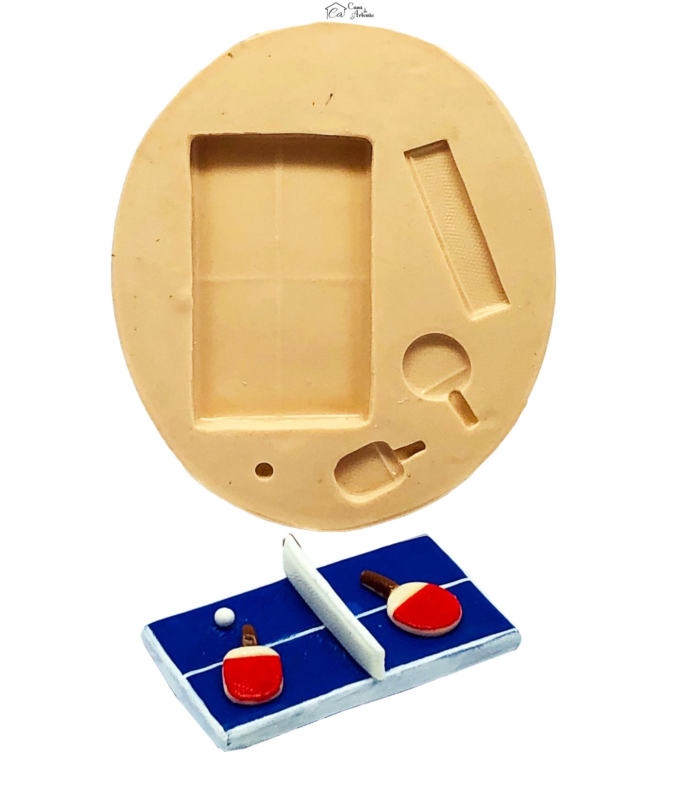 Molde de silicone - Ping Pong e Tenis de Mesa - Grande - P802