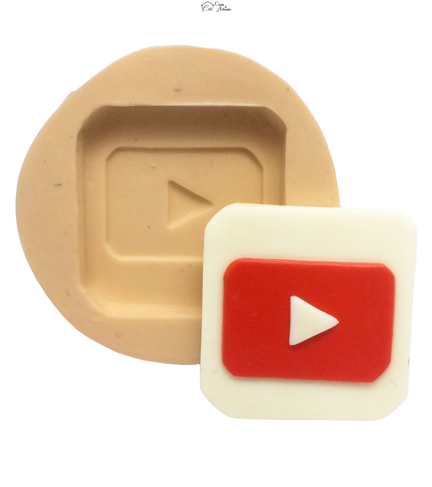 Molde de silicone - Youtube - Logo Medio - P215