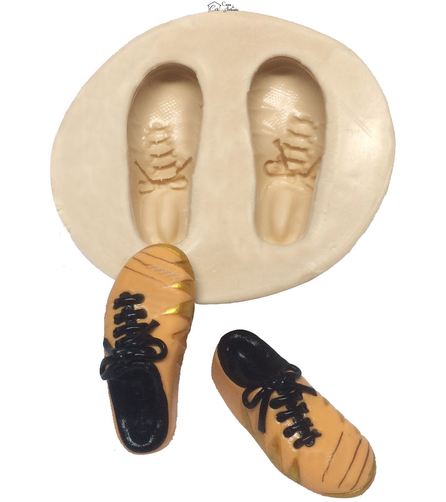 Molde de silicone - Futebol - Chuteira Grande - Par - P250