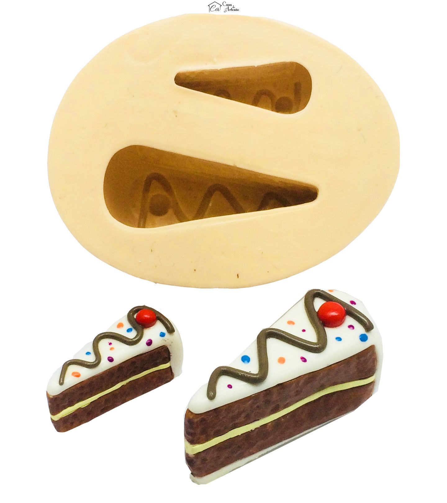Molde de silicone - Bolo - Fatia - 02 tamanhos