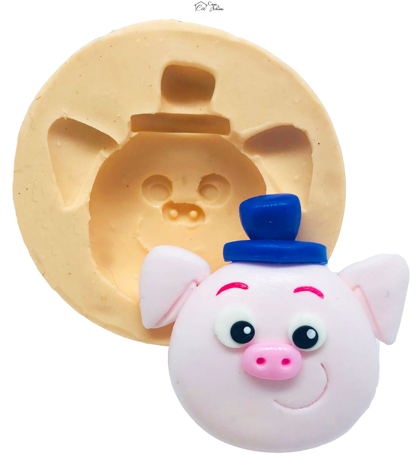 Molde de silicone - Sitio do Pica Pau Amarelo - Rosto Marques de Rabico - Grande - P492