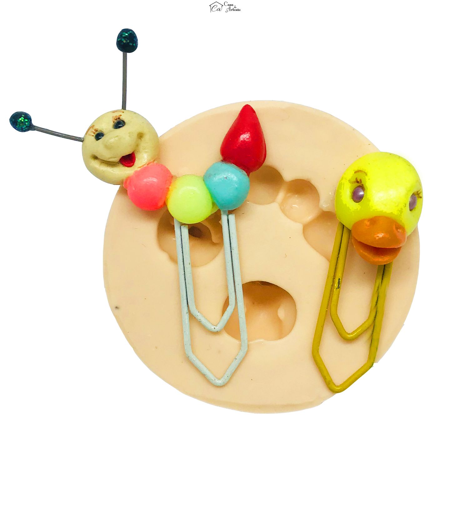 Molde de silicone - Mini Cabecinha Pato/Centopéia
