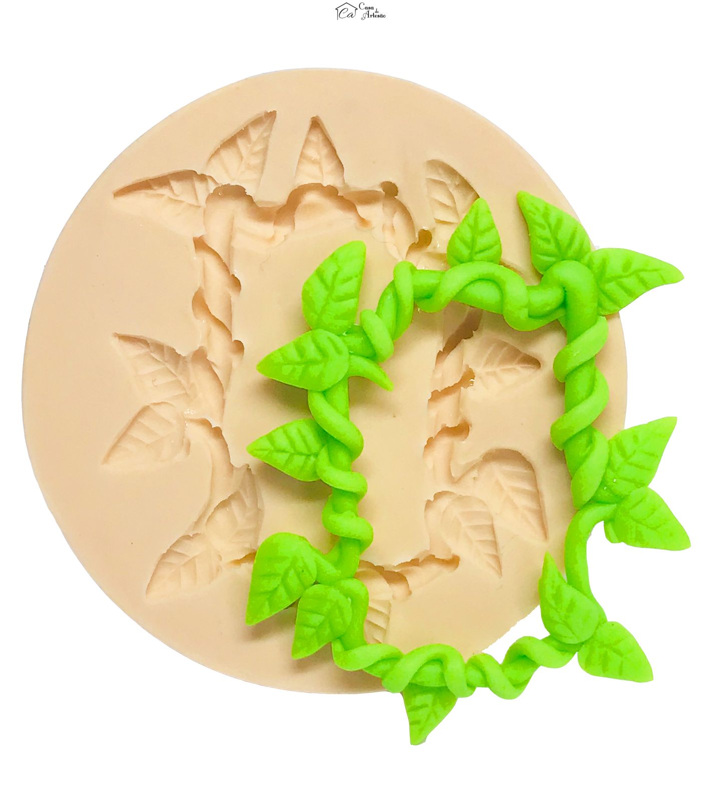 Molde de silicone - Moranguinho - Moldura de Folhas - Pequena - P522