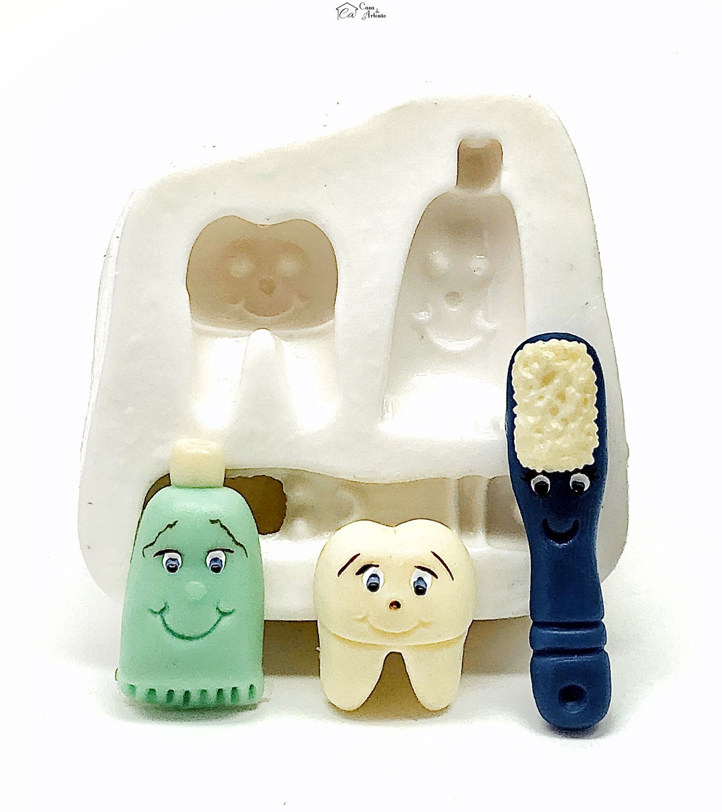 Molde de silicone - Escova, Pasta, Dente - P22
