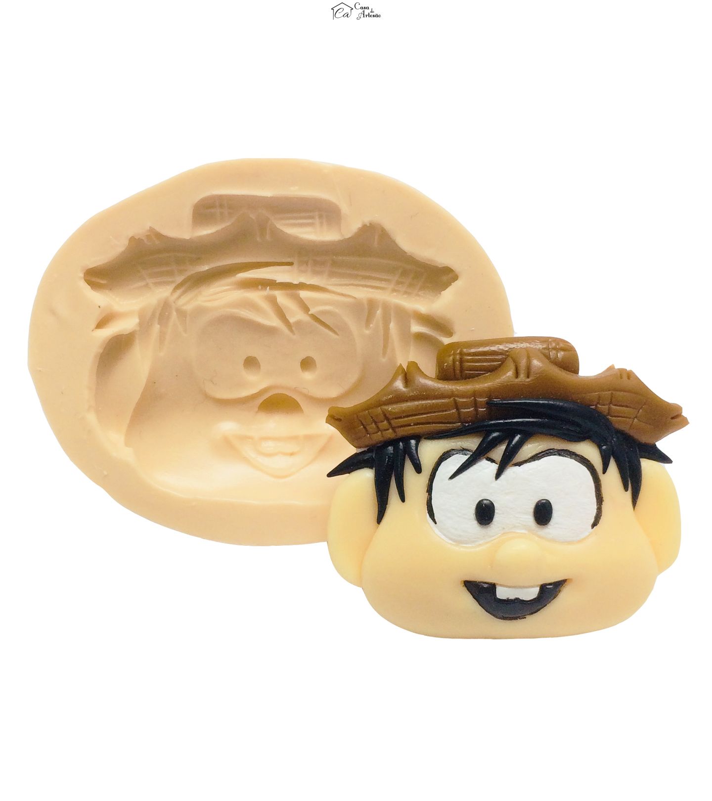Molde de silicone - Rosto Menino Caipira - P182