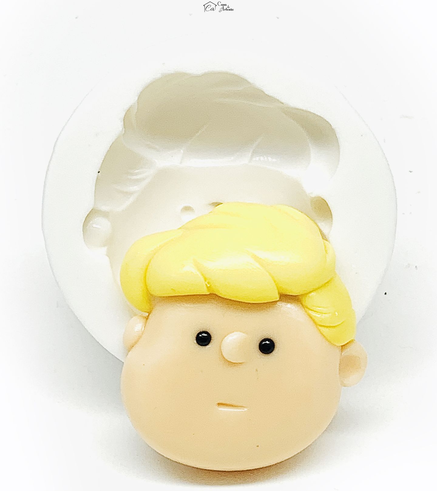 Molde de silicone - Turma do Snoopy - Rosto Schroeder - Grande - P1133