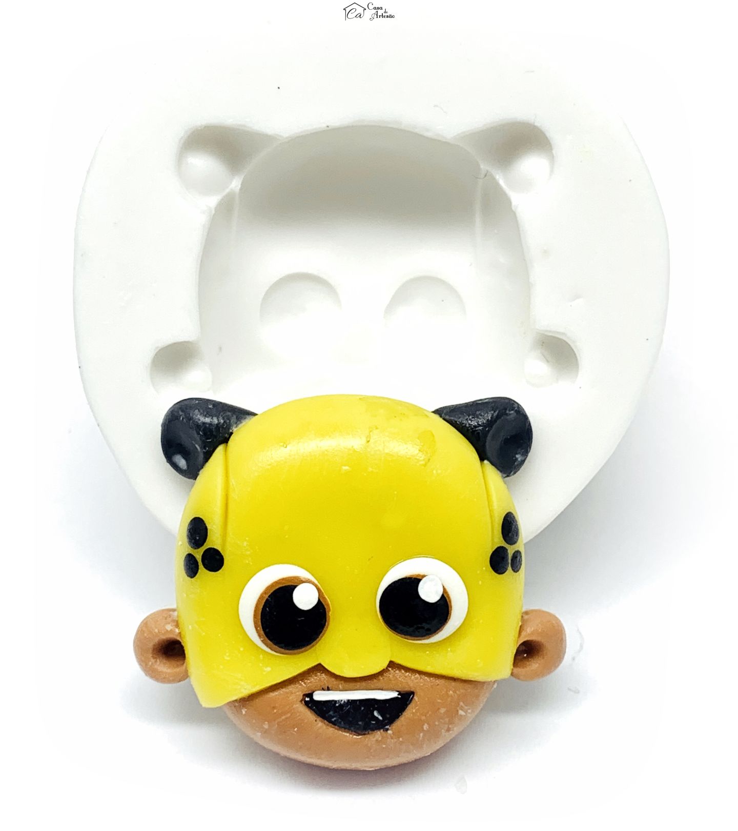 Molde de silicone - Os Aventureiros - Rosto Amarelo - Grande - P1218