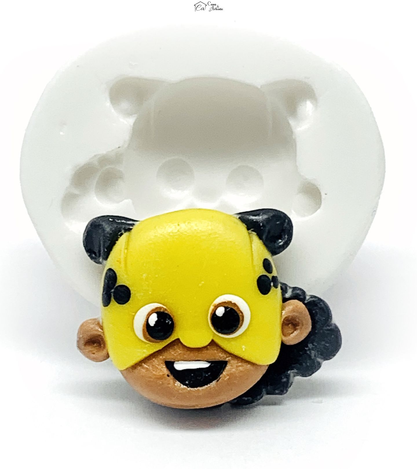 Molde de silicone - Os Aventureiros - Rosto Amarela - Pequeno - P1220