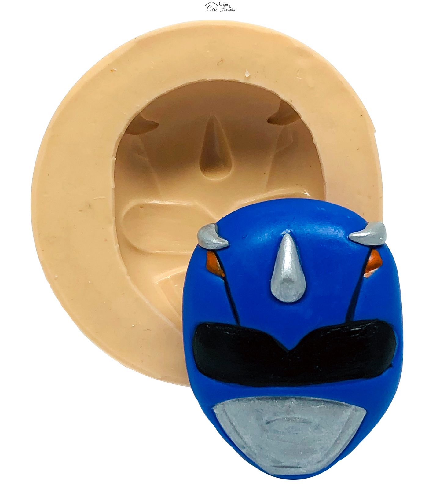 Molde de silicone - Power Ranger - Rosto Azul - Grande - P767