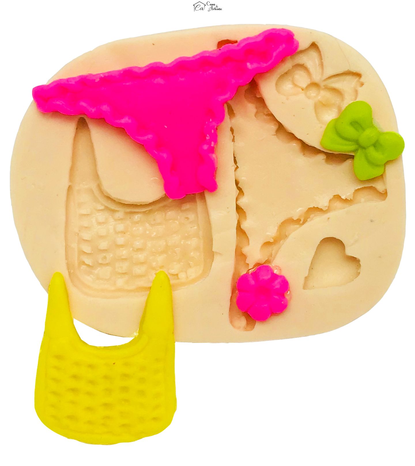 Molde de silicone - Biquini, Babador, Laço - P123