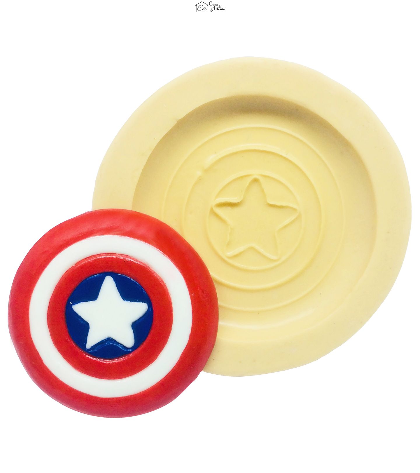 Molde de silicone - Os Vingadores - Escudo Capitao America - Gd