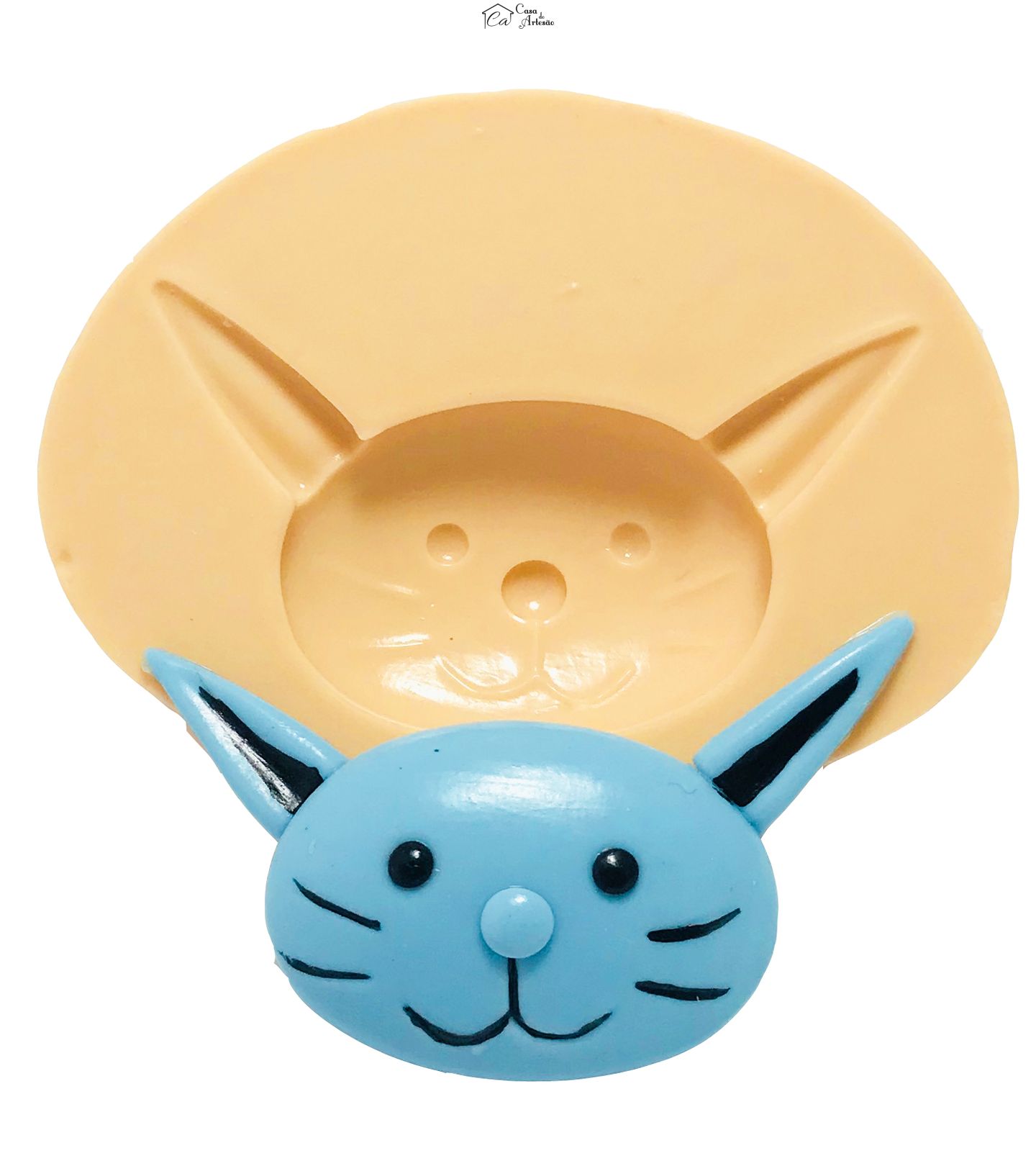 Molde de silicone - Bob Construtor - Rosto Pituca - Grande - P423