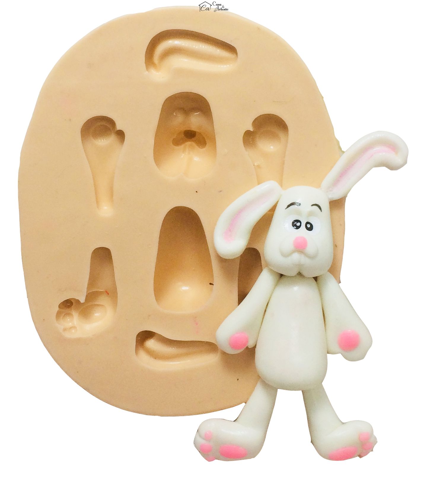 Molde de silicone - Coelha Feliz - P396