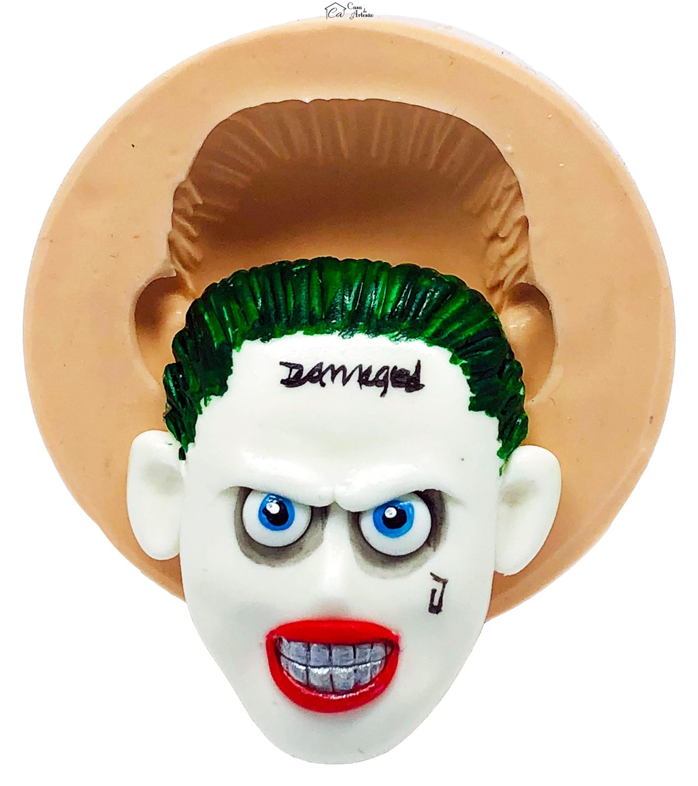 Molde de silicone - Liga da Justiça - Rosto Coringa - Grande - P769