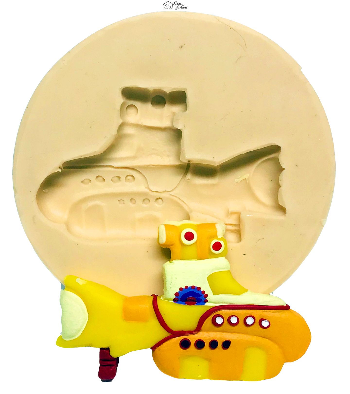 Molde de silicone - Beatles - Submarino Amarelo - Pequeno - P572